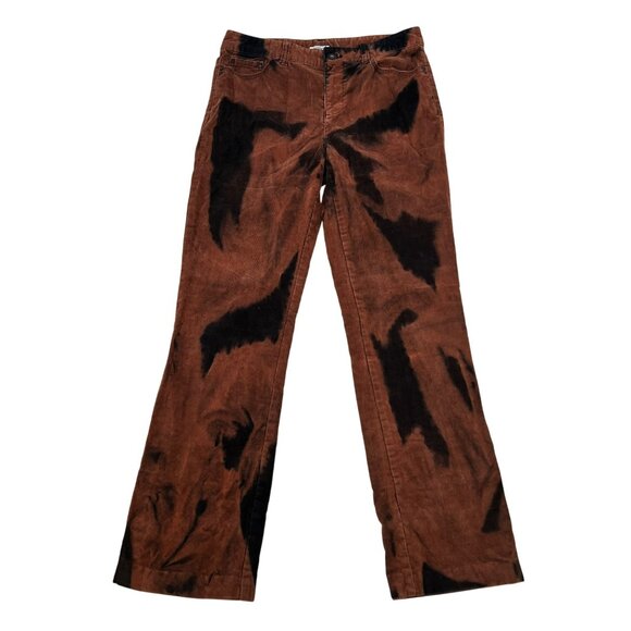 Liz Claiborne Over Dyed Soft Corduroy Pants Straight Leg Rust/Black Size 4P - Picture 1 of 9